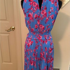 Nanette Lepore Blue and Pink Floral Maxi Dress